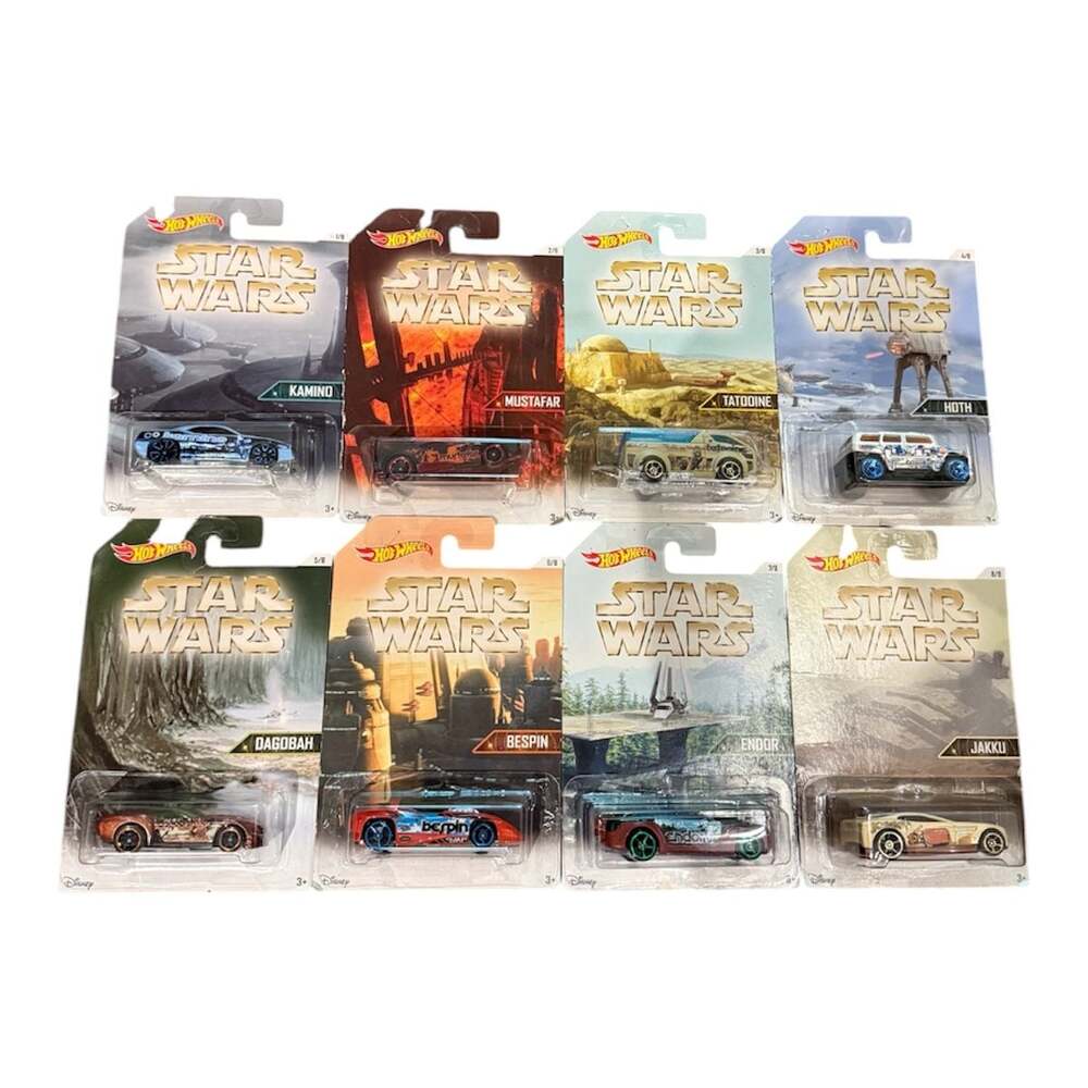 Hot Wheels Star Wars Planets Complete Set of 8 Die-Cast Cars